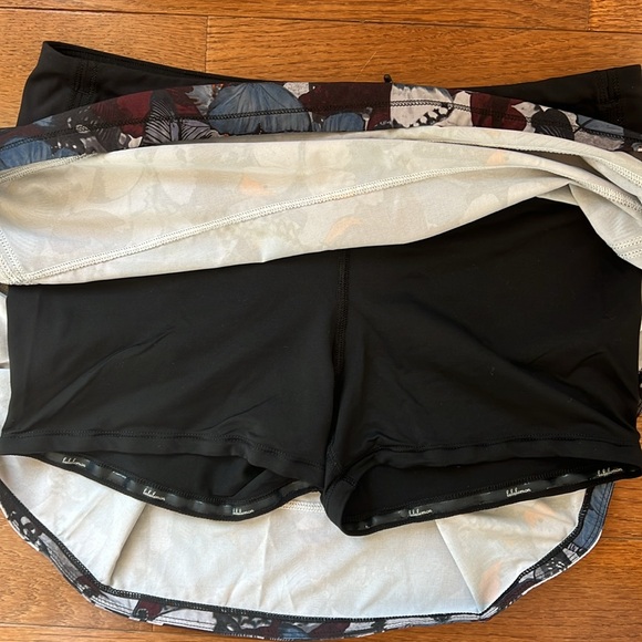 🖤LULULEMON PACE RIVAL SKIRT/SKORT*TALL-BIGGIE SO FLY BUTTERFLY PIZZAZ/BLACK-8🖤 - Picture 7 of 15
